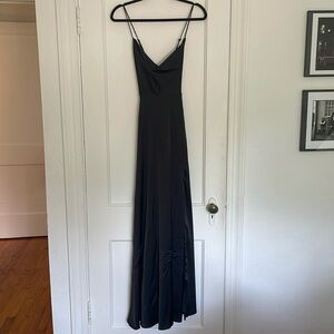 Satin cowl neck slit maxi dress- brand new with tags